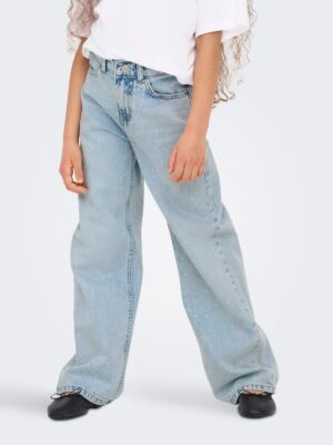 Only KOGCOBAIN wide leg jeans met strass Blue