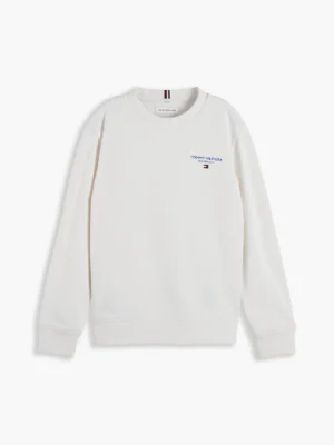 Tommy Hilfiger Sweatshirt met logo en geborduurde vlag off white