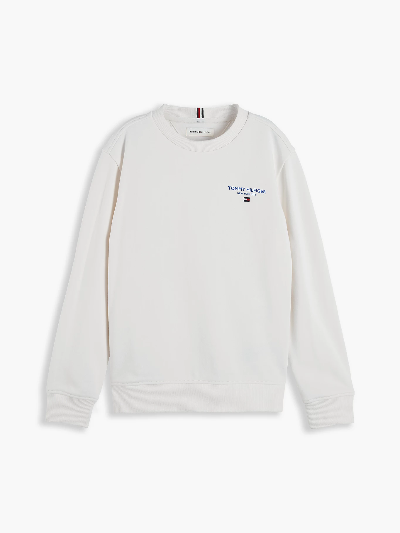 Tommy Hilfiger Sweatshirt met logo en geborduurde vlag off white