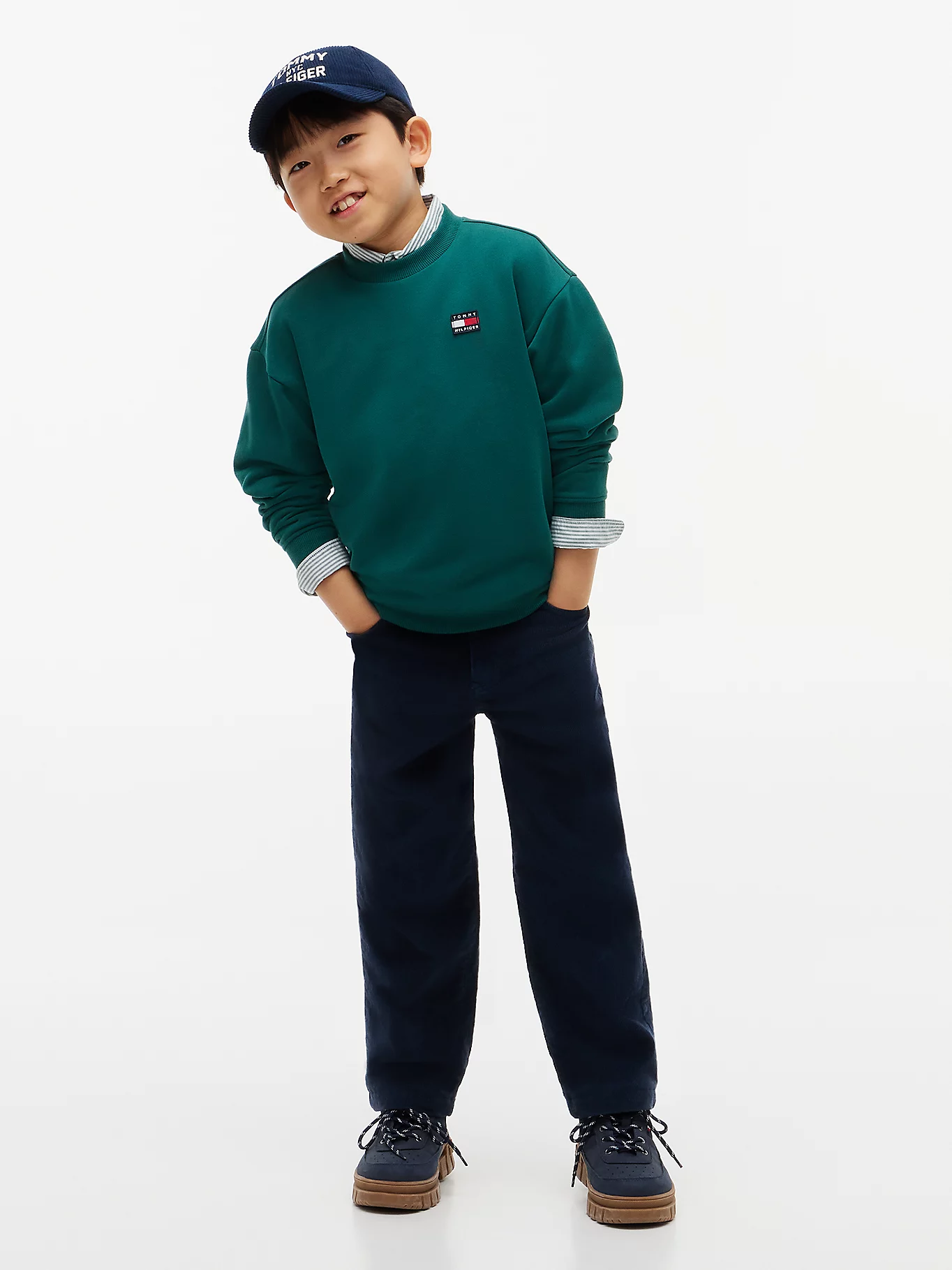 Tommy Hilfiger Flag Logo Crew Neck Sweatshirt Green